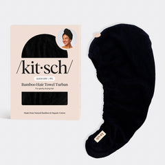 Serviette à cheveux écologique - Noir