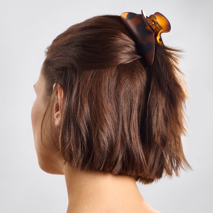 Black & Tort Curved Claw Clips 2pc Set - Medium