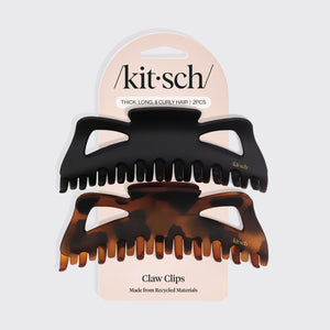 Black & Tort Classic Claw Clips 2pc Set - Jumbo