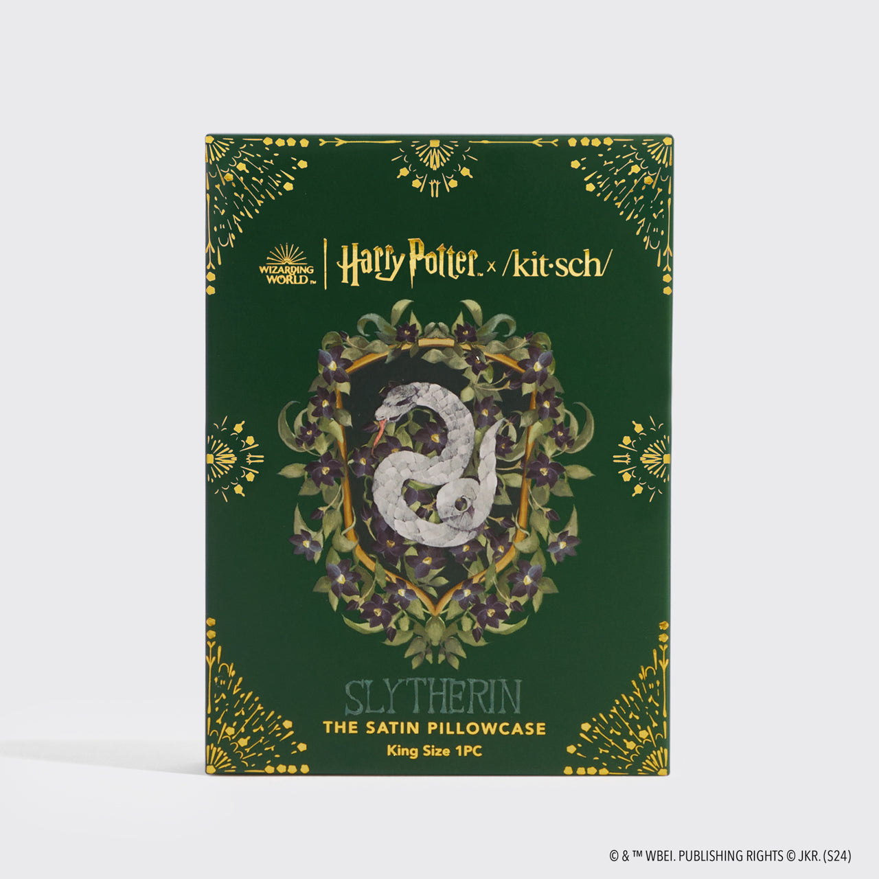 Harry Potter x Kitsch Funda de Almohada de Satén - Slytherin