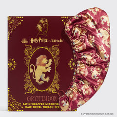 Harry Potter x Kitsch Satin-indpakket hårhåndklæde - Gryffindor