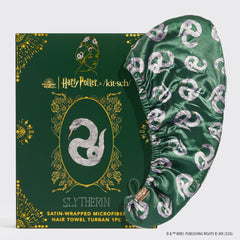 Harry Potter x Kitsch Satin-indpakket hårhåndklæde - Slytherin