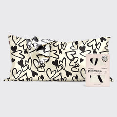 Funda de almohada de satén Corazón - King