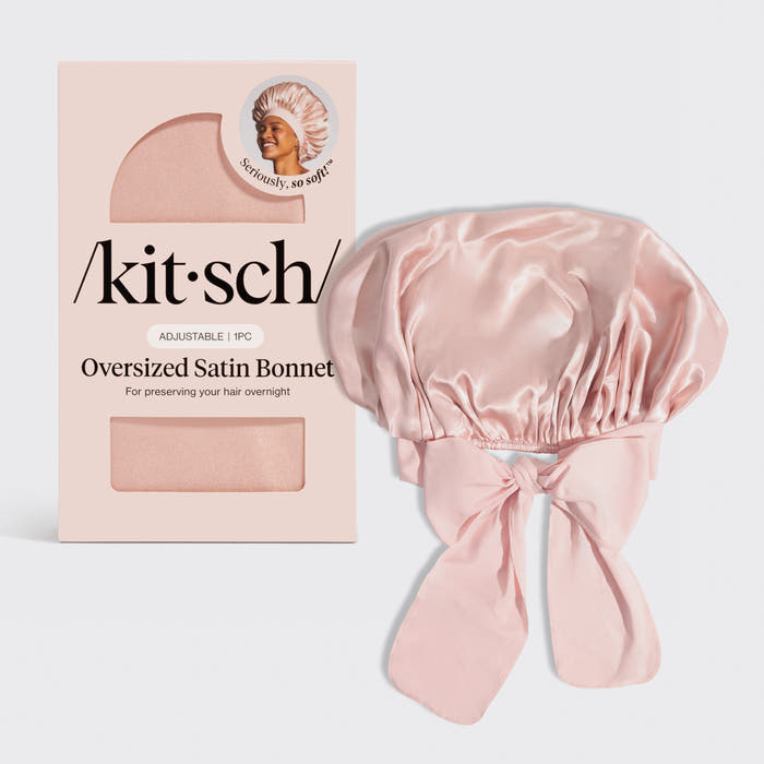 Justerbar overdimensioneret satinhue - Blush