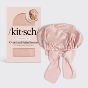Justerbar overdimensioneret satinhue - Blush