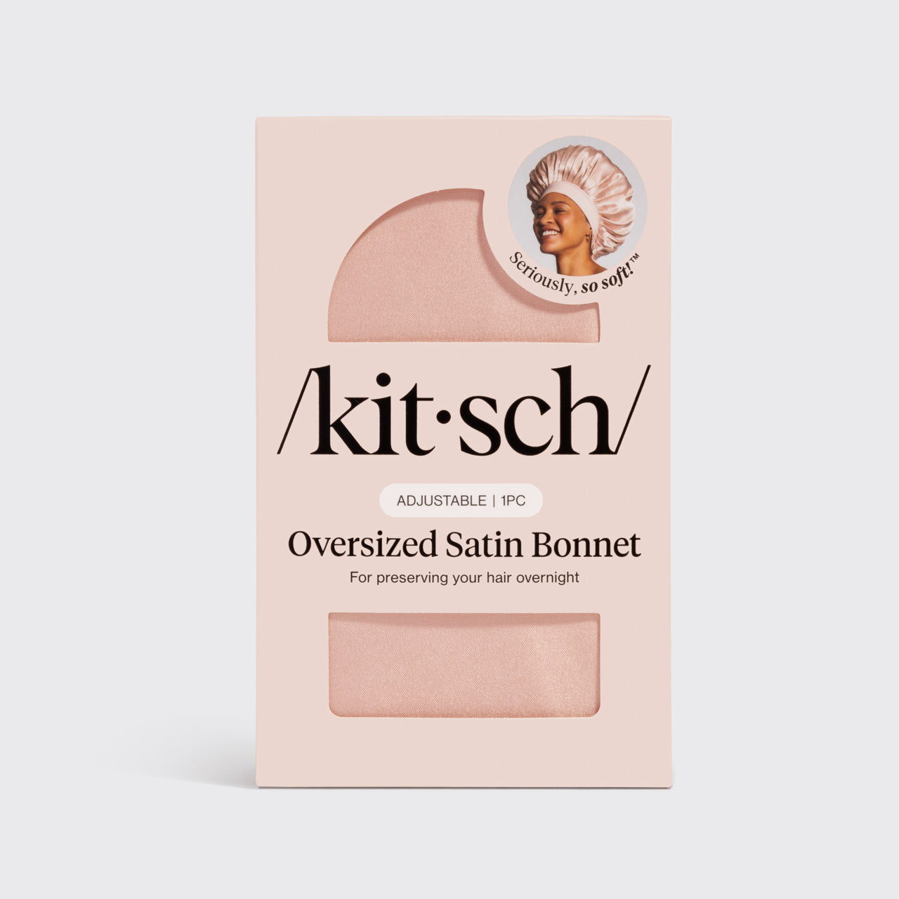 Übergroße Satin-Haube - Blush