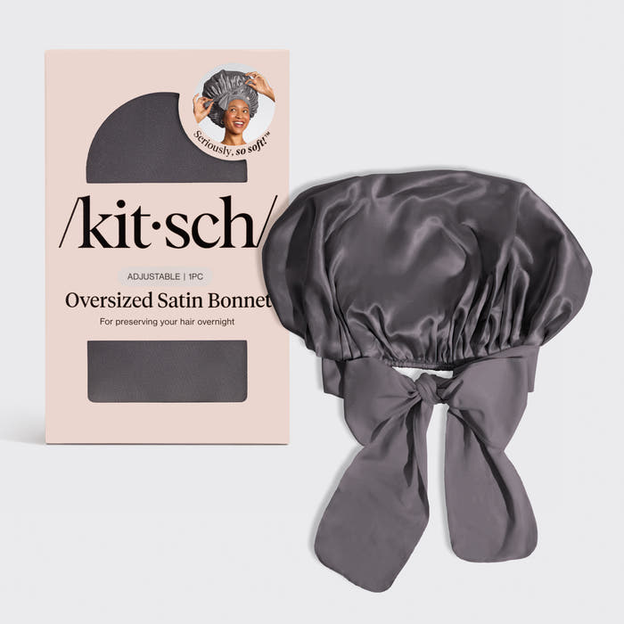 Justerbar overdimensioneret satinhue - Charcoal