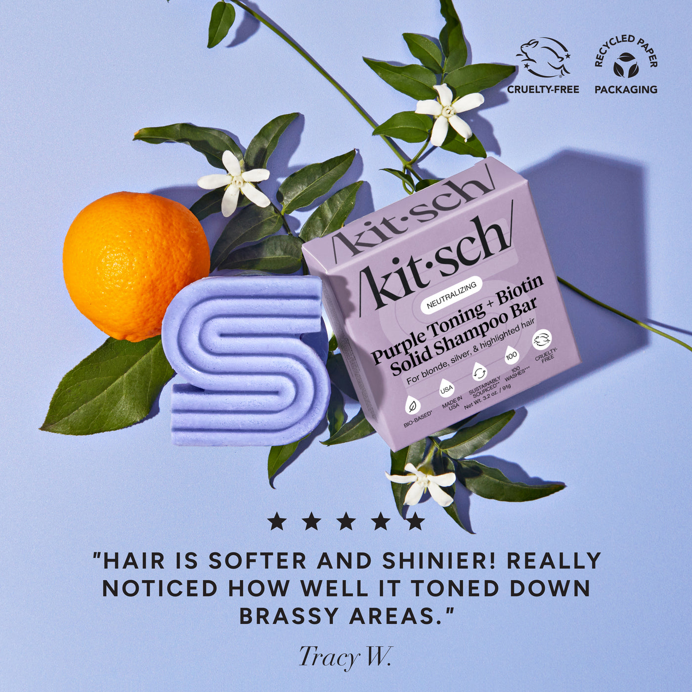 Shampooing et conditionneur violet pour cheveux colorés et gris