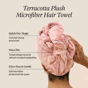 Turbante in microfibra morbida color terracotta