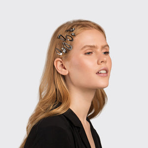 Micro stabelbare snapclips 7 stk. sæt - hæmatit